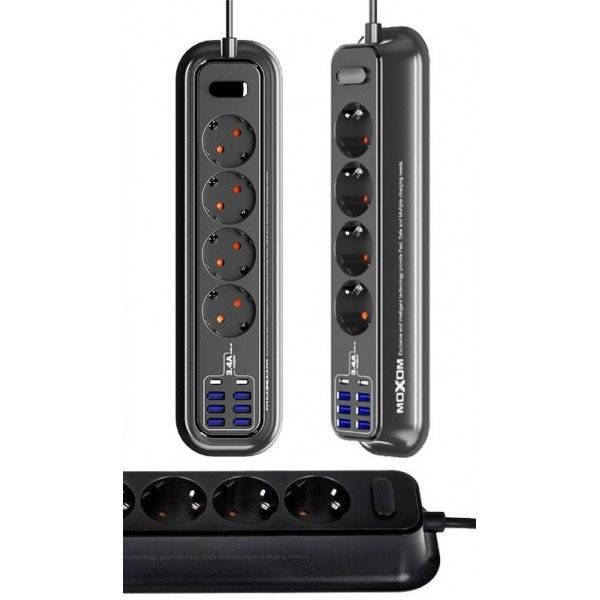 MOXOM MX-ST16 12 in 1 4 Socket 7USB+1PD 2500W