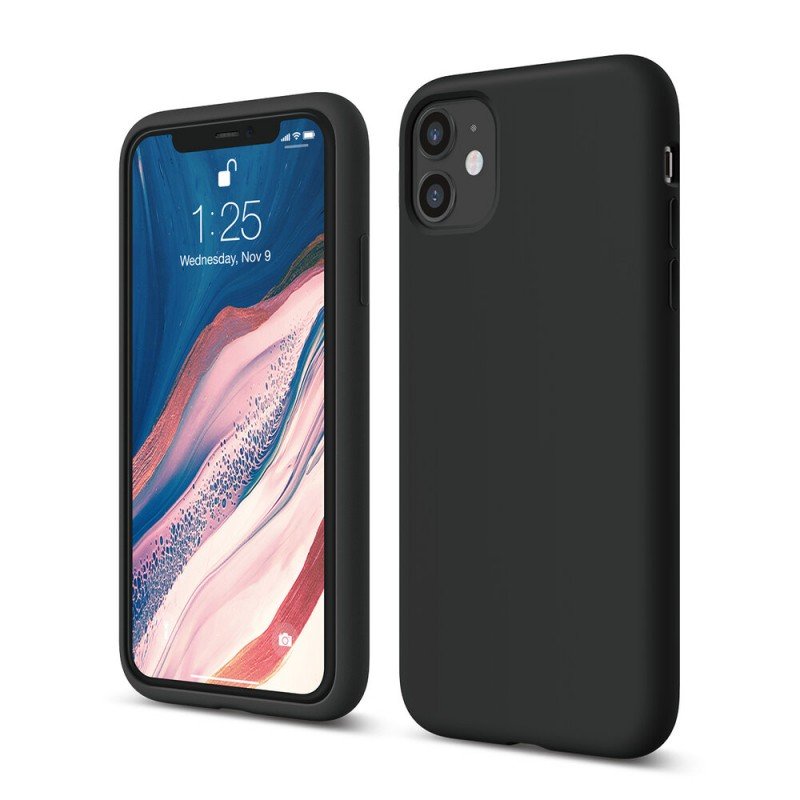 BLACK SILICONE CASE FOR I PHONE 11