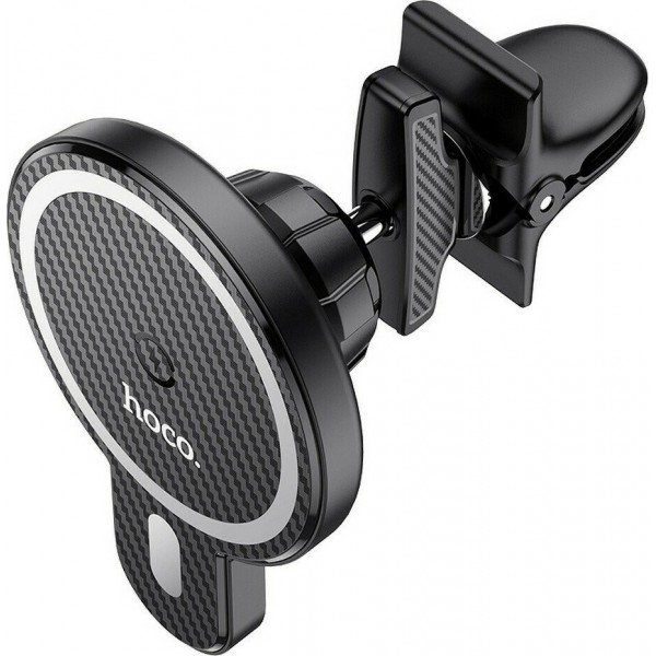 Hoco Βάση Κινητού Αυτοκινήτου CA85 Μαύρο με Μαγνήτη και Ασύρματη Φόρτιση