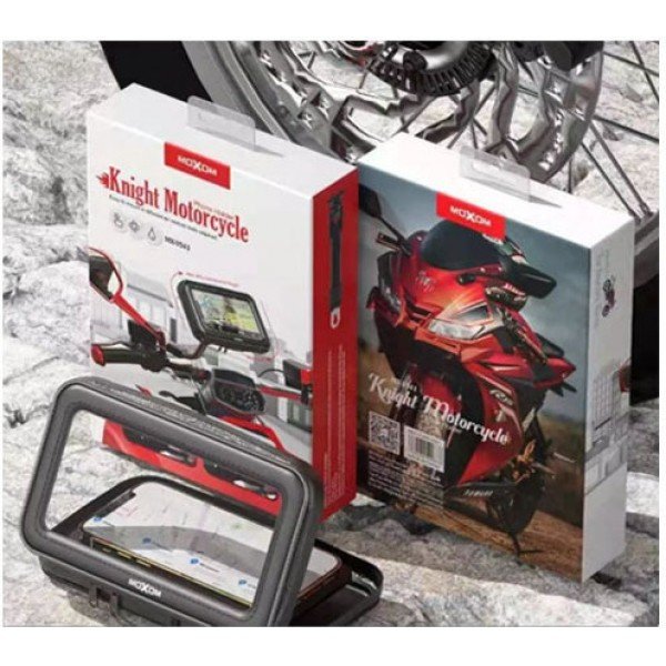 Moxom Knight Βάση Κινητού Μοτοσυκλέτας με Αδιάβροχη Θήκη για τον Καθρέπτη