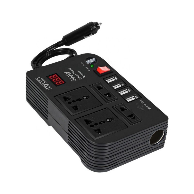 Andowl Modified Sine Car Inverter 300W to Convert 12V DC to 220V AC with 4xUSB