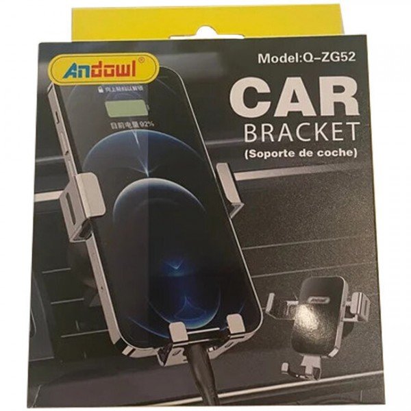 Andowl Βάση Κινητού Αυτοκινήτου με Ρυθμιζόμενα Άγκιστρα Μαύρη