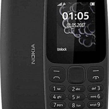 Nokia 105 (2019) Dual SIM Mobile Phone with Buttons (English Menu) Black