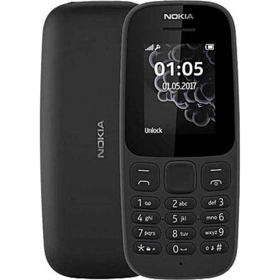 Nokia 105 (2019) Dual SIM Mobile Phone with Buttons (English Menu) Black