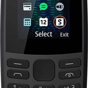 Nokia 105 (2019) Dual SIM Mobile Phone with Buttons (English Menu) Black