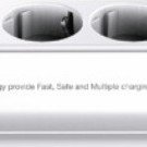 Moxom 4-Position Power Socket with 6 USB and 2m Cable White MX-ST05