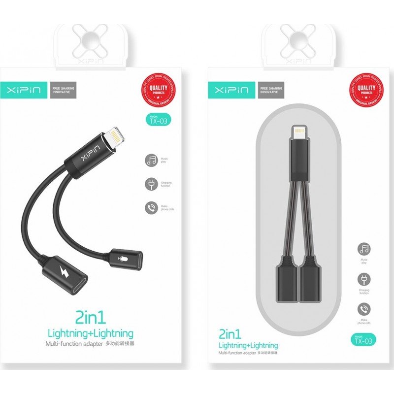 Xipin TX-03 Converter Lightning male to Lightning 2x female