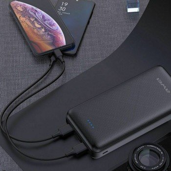 Awei P47K Power Bank 20000mAh with 2 USB-A Ports Black
