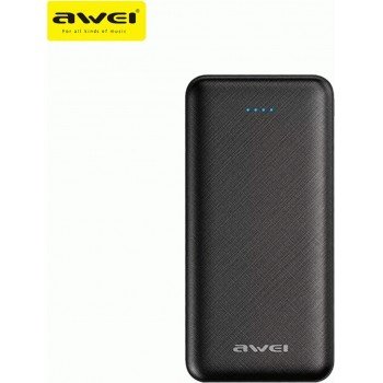 Awei P47K Power Bank 20000mAh with 2 USB-A Ports Black