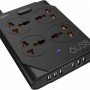 KH-63Y 4 Position Power Strip with 6 USB and 1.5m Cable Black