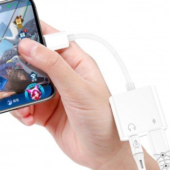 Leewello Converter USB-C male to 3.5mm / USB-C female White (YPX-037)