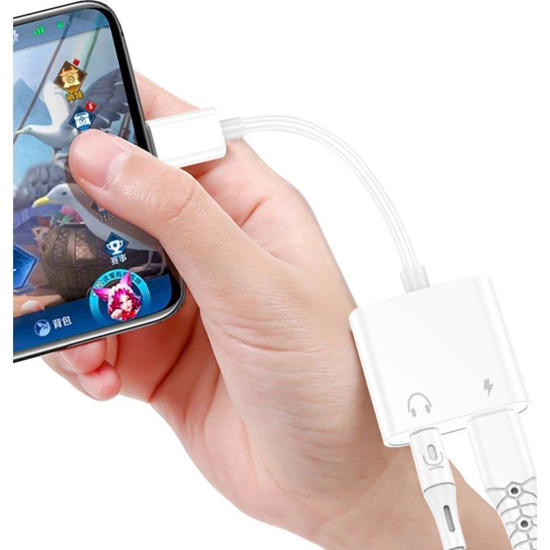 Leewello Converter USB-C male to 3.5mm / USB-C female White (YPX-037)