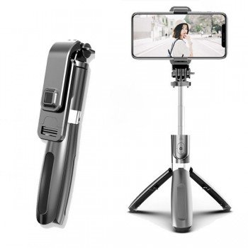 L02 Selfie Stick Mobile Phone Tripod with Bluetooth Black