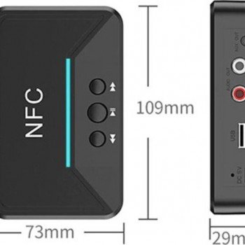 Andowl Q-T92 NFC v5.0 Bluetooth 5.0 Receiver with 3.5mm Jack / USB / RCA and NFC output ports