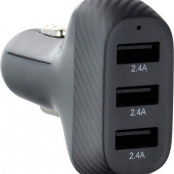 Car Charger Black QWE Total Capacity 2.4A Quick Charge with Ports: 3xUSB CC271-3A