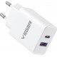 Veger Φορτιστής Χωρίς Καλώδιο με Θύρα USB-A και Θύρα USB-C 30W Power Delivery / Quick Charge 3.0 Λευκός (VLS302U)