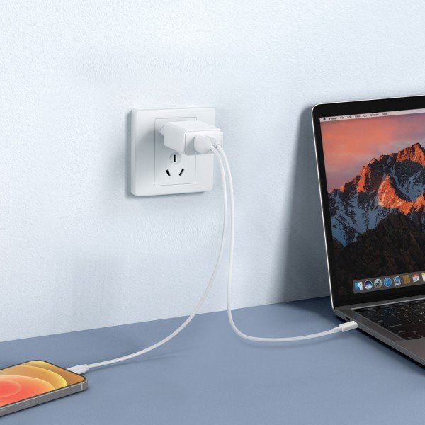 Veger Φορτιστής Χωρίς Καλώδιο με Θύρα USB-A και Θύρα USB-C 30W Power Delivery / Quick Charge 3.0 Λευκός (VLS302U)