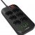 Ldnio 6 Position Safety Power Strip with Switch, 4 USB and 2m Cable Black SE6403