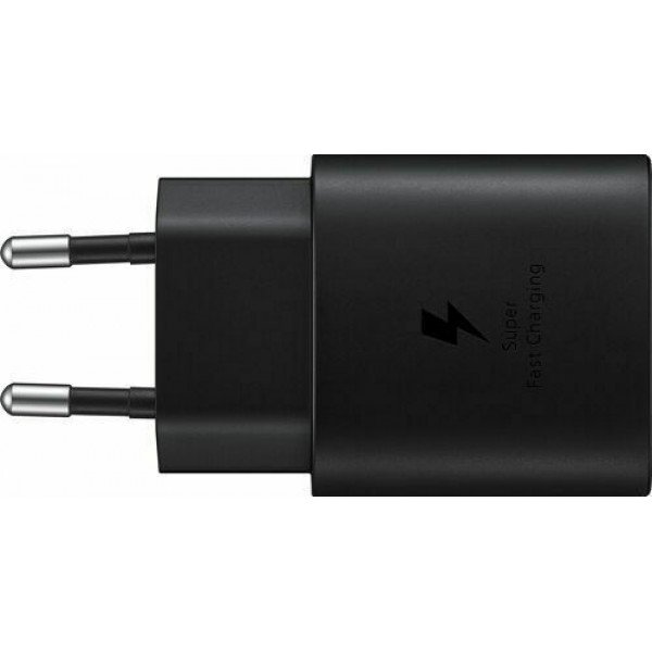 Samsung Φορτιστής με Θύρα USB-C και Καλώδιο USB-C 25W Μαύρος (EP-TA800X Retail)