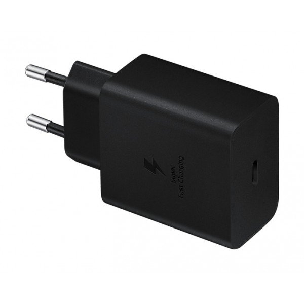 Samsung Φορτιστής με Θύρα USB-C και Καλώδιο USB-C 45W Power Delivery Μαύρος (EP-T4510)