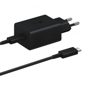 Samsung Charger with USB-C Port and USB-C Cable 45W Power Delivery Black (EP-T4510)