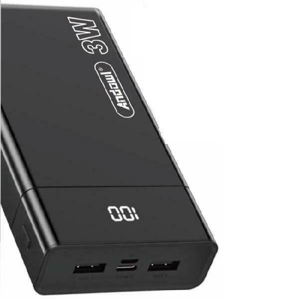 Andowl Q-CD666 Power Bank 30000mAh Μαύρο