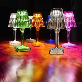 Andowl Decorative Table Lamp with RGB Lighting Transparent Q-LED45