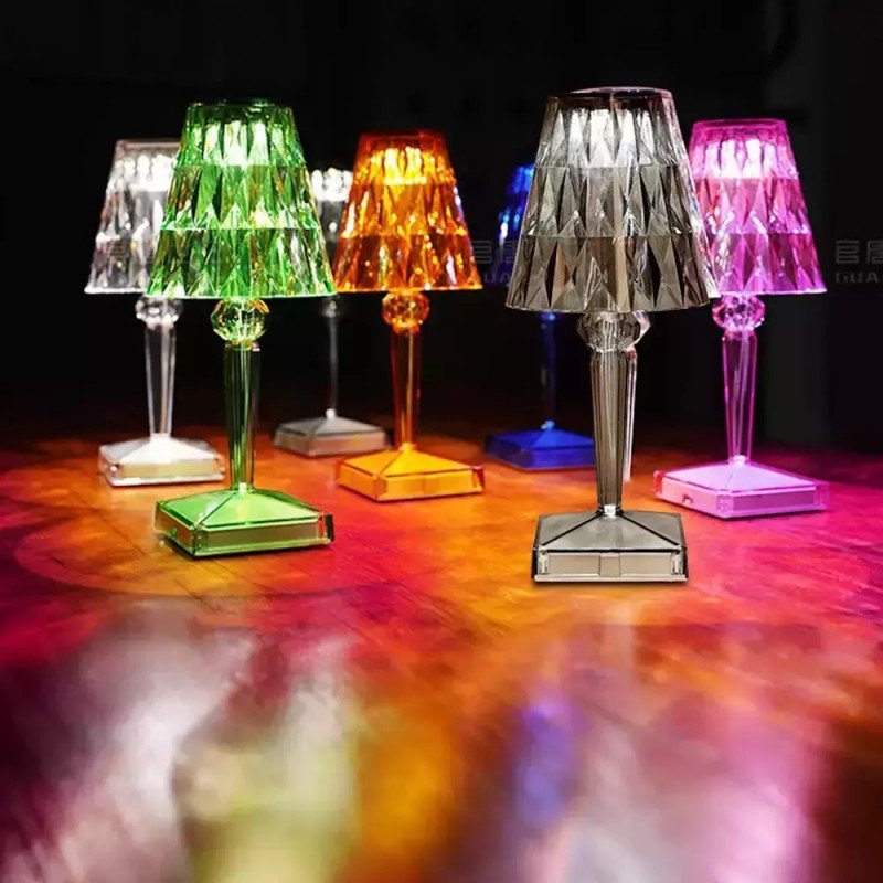 Andowl Decorative Table Lamp with RGB Lighting Transparent Q-LED45