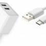 Xipin Charger with 2 USB-A Ports and Micro USB Cable White (EU-03T)