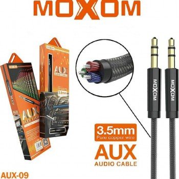 Moxom Cable 3.5mm male - 3.5mm male Black 1m (AUX-09)