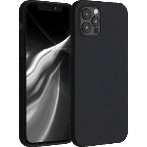 Matt Silicone Back Cover Black (iPhone 12 / 12 Pro)