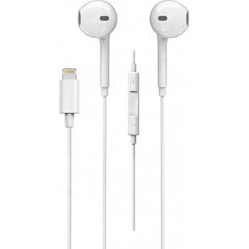 Ezra Ep40-ip Earbuds Handsfree με Βύσμα Lightning Λευκό