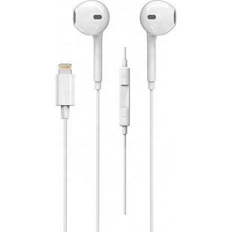 Ezra Ep40-ip Earbuds Handsfree με Βύσμα Lightning Λευκό